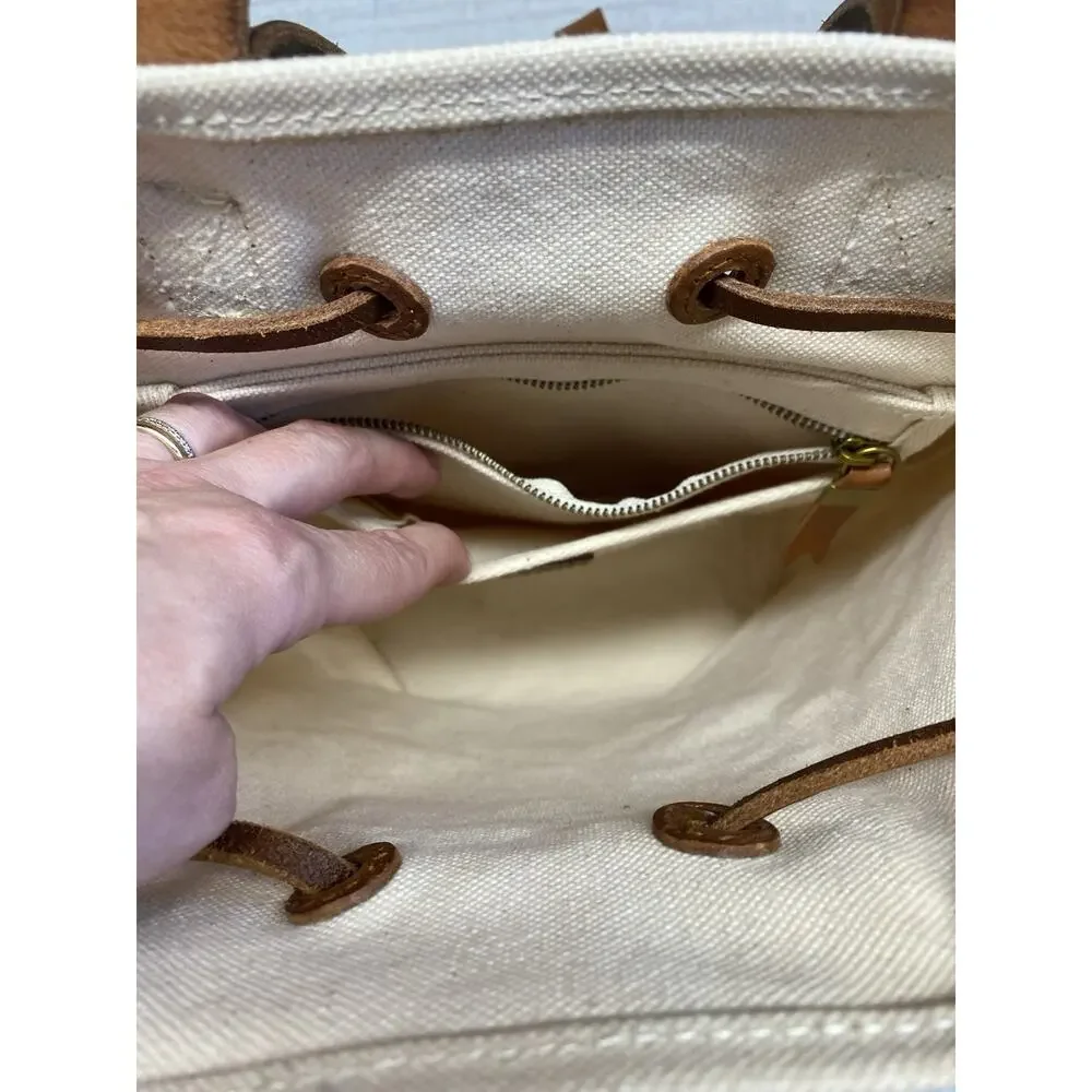Madewell Somerset Canvas & Leather Backpack Y2K Style Bag Casual Coastal Travel